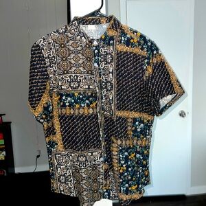 Multi-pattern casual button down shirt!